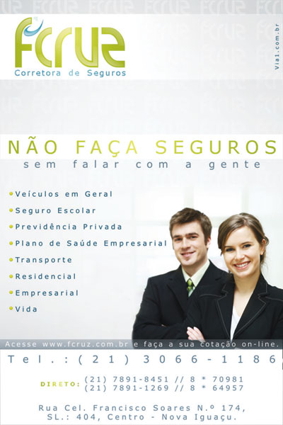 f-cruz corretora de seguros - Agencia via1 de comunicação. design anuncio publicidade